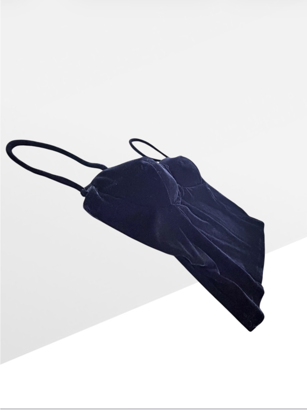 Liz & Sara Black Velvet Gothic Bustier Crop Top